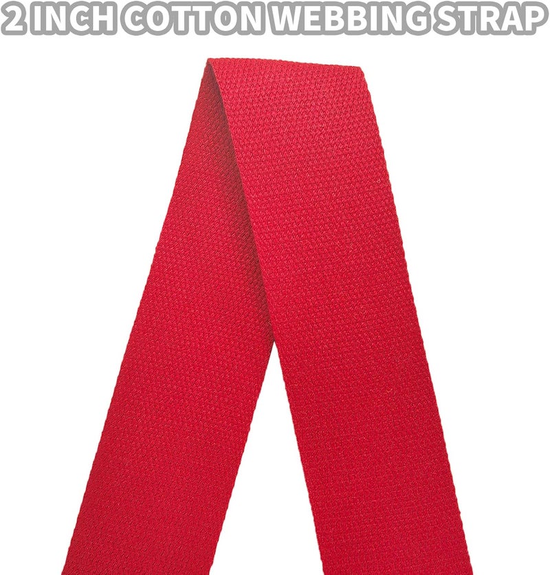 Evora 2 inch Cotton Webbing Braid Handles Bag Strap 15ft High Density Webbing Plain Weave Straps for Cloth Tote Bag, Pet Collars, DIY Projects, Crafts, Outdoor Accessories (Red 501) - Image 5